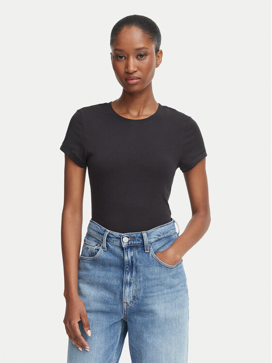 Tommy Hilfiger Tommy Hilfiger Marškinėlių komplektas UW0UW06657 Juoda Slim Fit