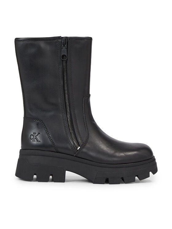 Calvin Klein Jeans Členková obuv Chunky Combat Zip Boot Wn YW0YW01109 Čierna