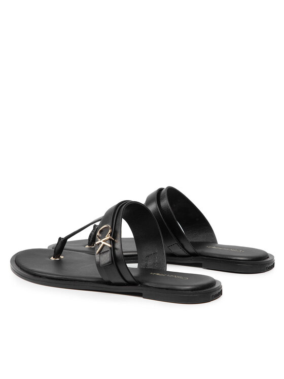 Calvin Klein Calvin Klein Infradito Almond Flat Tp Slide W/Hdw HW0HW00829 Nero