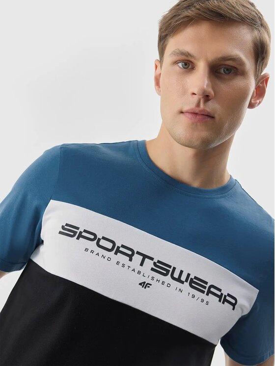 4F 4F T-shirt 4FWSS24TTSHM1326-33S Blu Regular Fit
