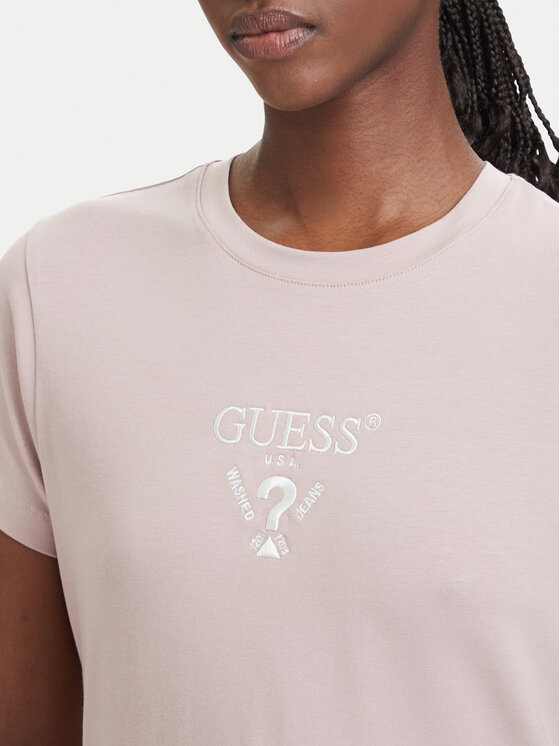 Guess Guess T-krekls V4YI21 KCDH1 Rozā Regular Fit
