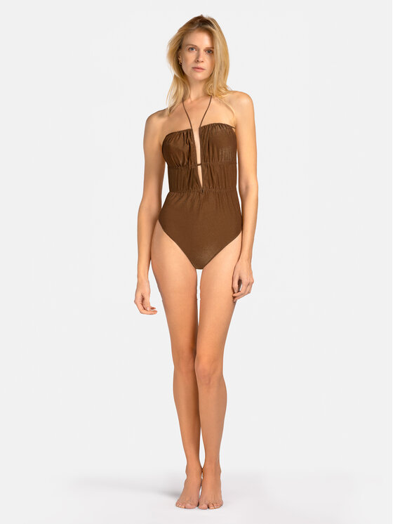 Miss Lou Miss Lou Costume da bagno J-LG1-B Marrone