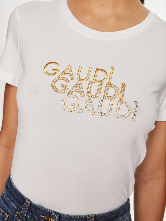 Gaudi Gaudi T-Shirt 421BD64034 Biały Regular Fit