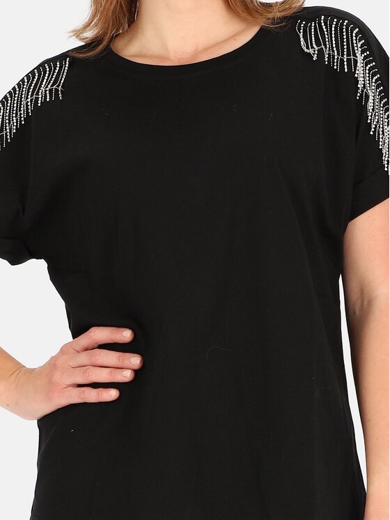 Perso Perso T-Shirt TCE240011F Černá Regular Fit