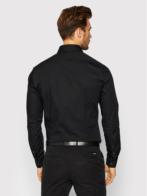 Calvin Klein Calvin Klein Košeľa Poplin K10K108229 Čierna Slim Fit