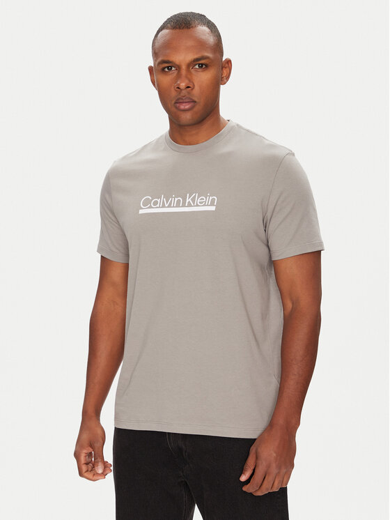 Calvin Klein Calvin Klein T-Shirt Outline Tape Graphic LV04RC852G Šedá Regular Fit