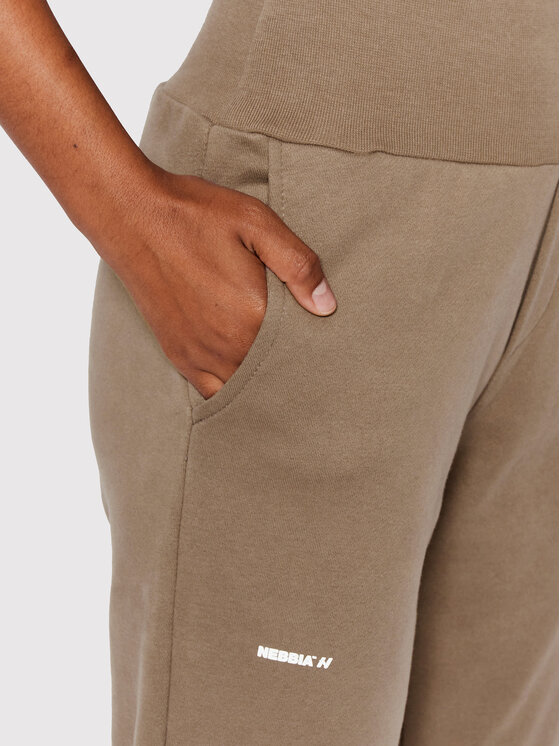NEBBIA NEBBIA Spodnji del trenirke Feeling Good 409 Rjava Loose Fit