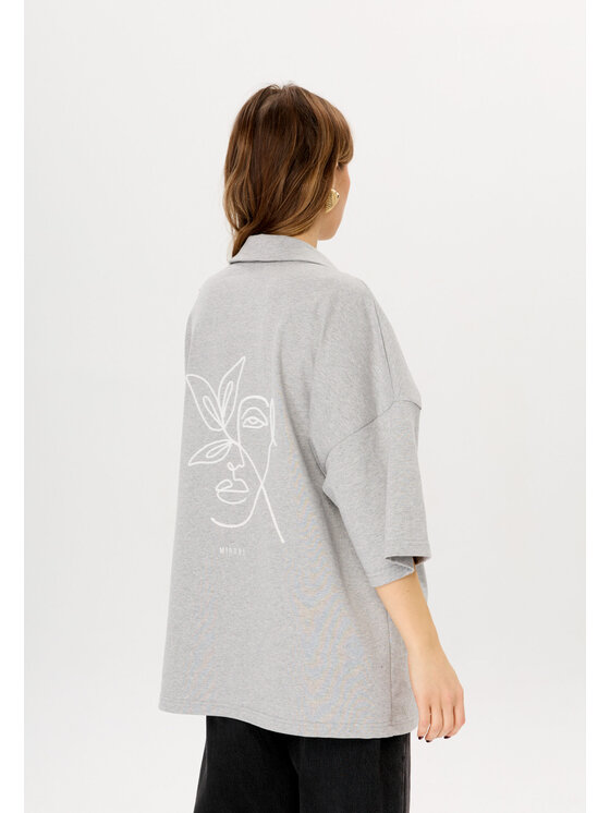 Mirons Mirons Polo Soft Szary Oversize