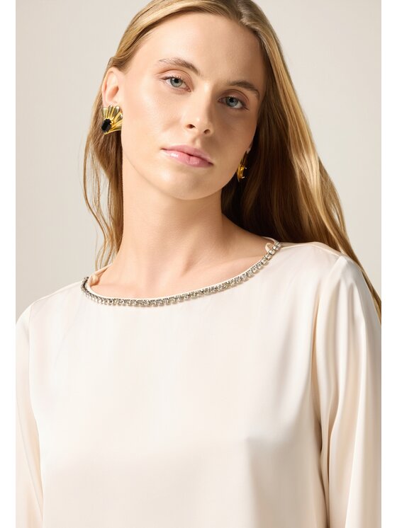 Oltre Oltre Blusa 2062R003155N002 Bianco Regular Fit