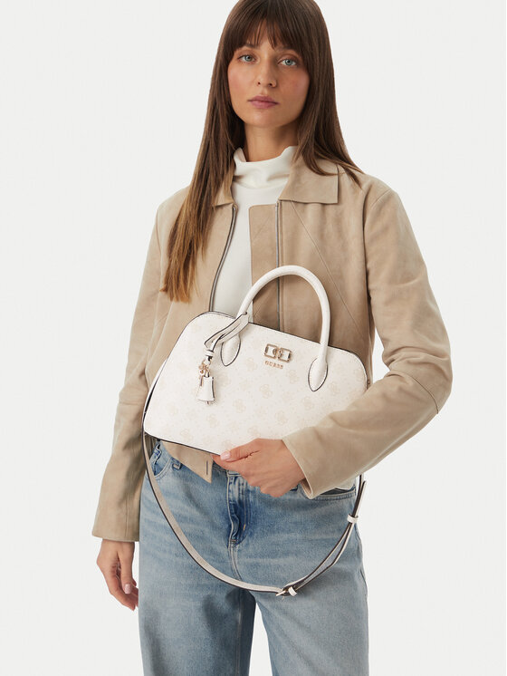 Guess Geantă Emelie Logo HWGP99 28060 Alb