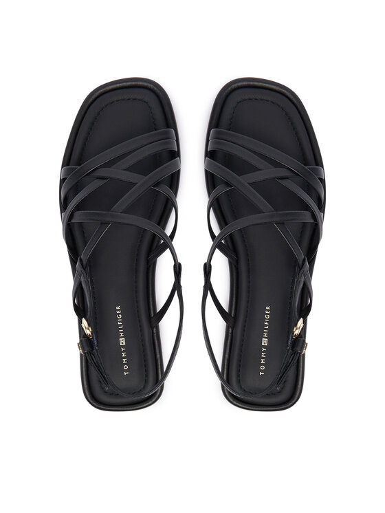 Tommy Hilfiger Tommy Hilfiger Sandale Flat Strappy FW0FW09220 Crna