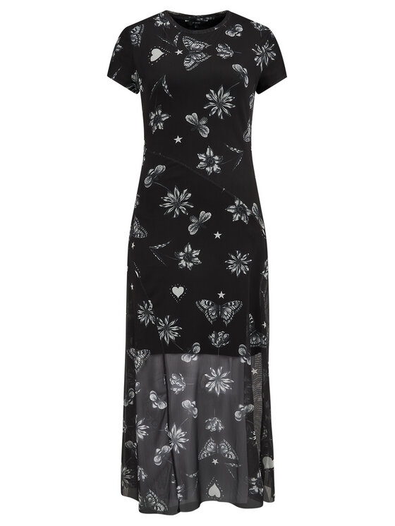 Vestido Largo Desigual Austin | Estampado Blanco Y Negro, Doble Capa De Tul | Modelo 20SWVK68