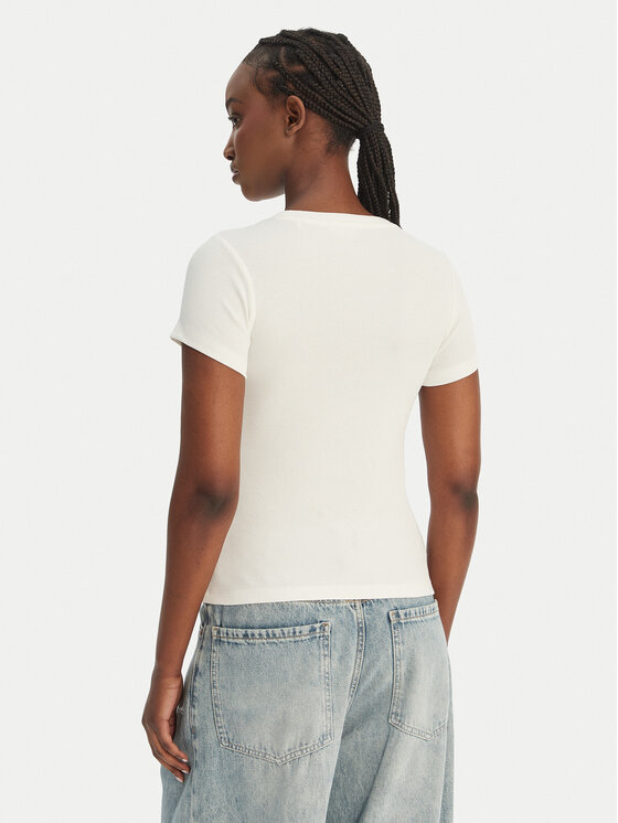 Guess Jeans Guess Jeans Tričko W6GPZ3 KA0H1 Écru Slim Fit