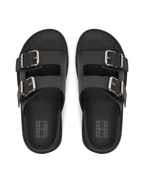 Tommy Jeans Tommy Jeans Şlapi Double Strap Sandal EN0EN02753 Negru