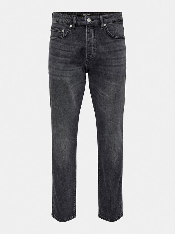 Only & Sons Only & Sons Traperice Yoke 22027850 Crna Tapered Fit