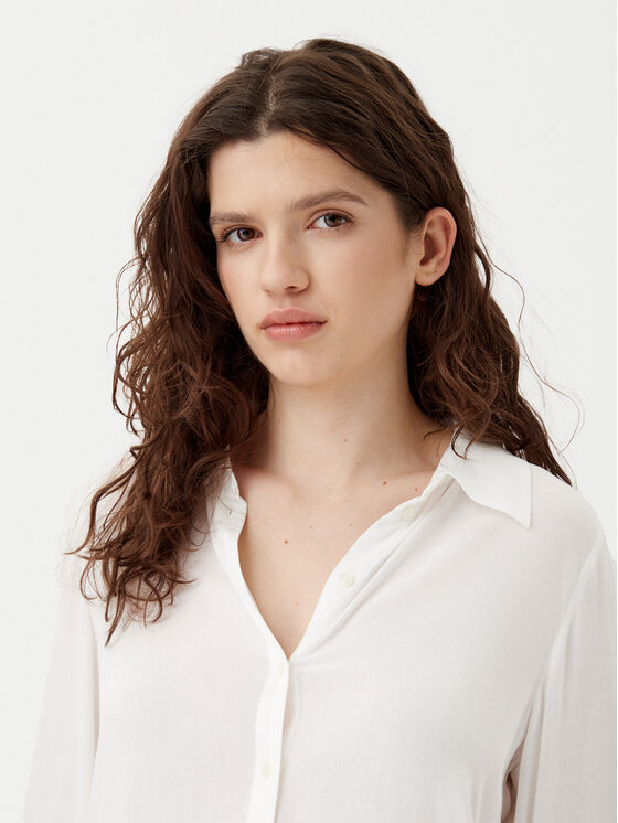 Vila Vila Camicia Rosa 14102674 Bianco Regular Fit