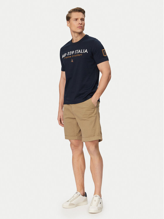 Aeronautica Militare Aeronautica Militare Šortky z materiálu 261BE0278UCT04292 Béžová Regular Fit