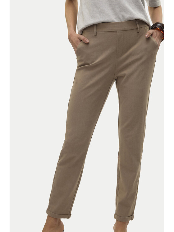 Vero Moda Vero Moda Chinosy Maya 10320549 Beżowy Regular Fit
