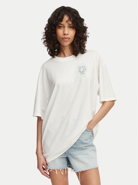 HUGO HUGO Tričko Tee 50560784 Biela Oversize