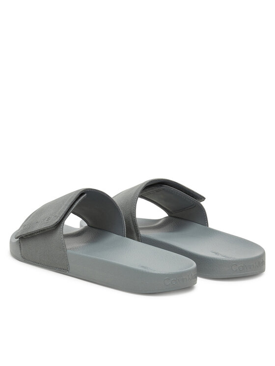 Calvin Klein Calvin Klein Papucs Adj Pool Slide Canvas Logo HM0HM01749 Szürke