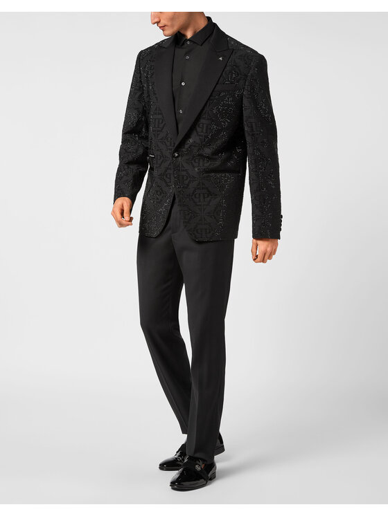 PHILIPP PLEIN PHILIPP PLEIN Marynarka 20649 Czarny Fitted Fit