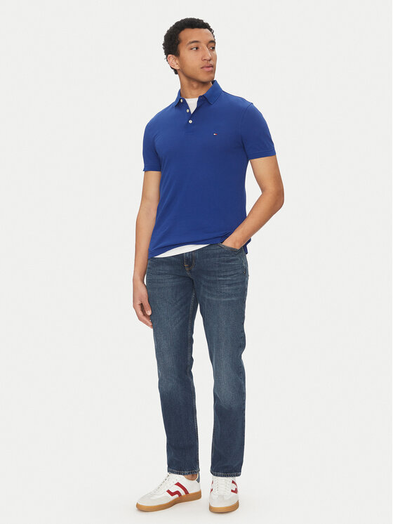 Tommy Hilfiger Tommy Hilfiger Поло 1985 MW0MW17771 Голубий Slim Fit