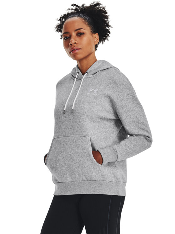 Under Armour Džemperis ar kapuci Essential Fleece Hoodie 1373033 Pelēks Regular Fit