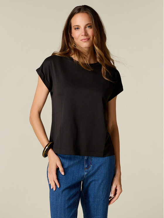 Oltre Oltre T-Shirt G305J104766N033 Czarny Regular Fit