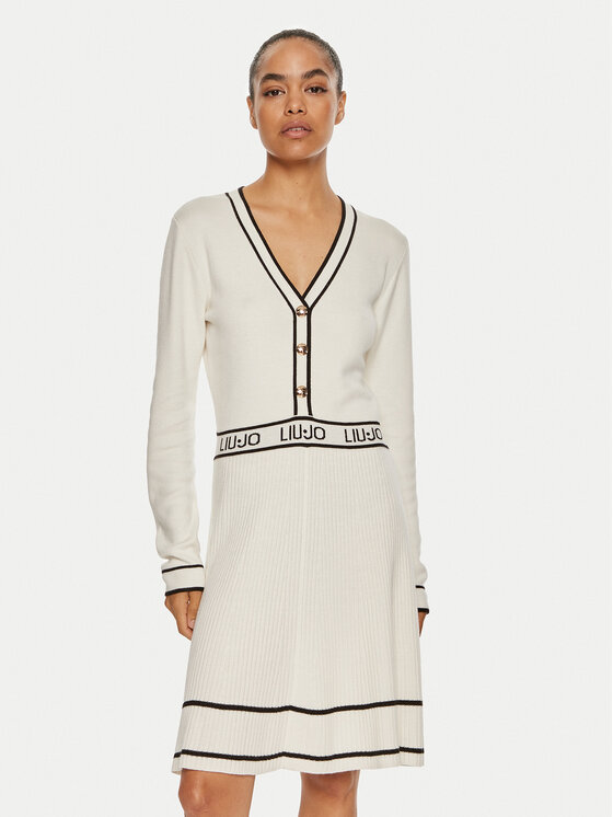 Liu Jo Liu Jo Rochie tricotată TF4050 MS59L Écru Regular Fit