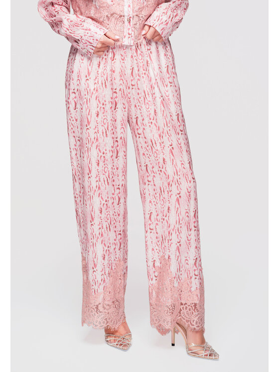 Ombre Ombre Spodnie materiałowe OW-PA-E0006 Różowy Relaxed Fit