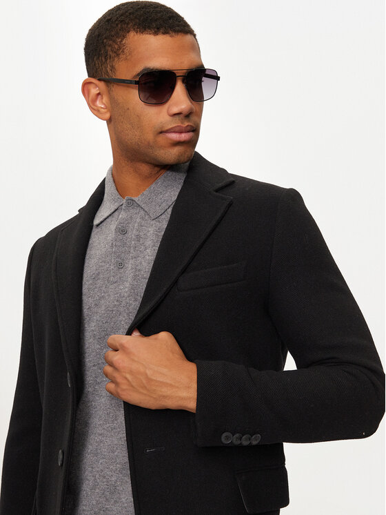 United Colors Of Benetton United Colors Of Benetton Wollmantel 2X59UN05M Schwarz Regular Fit