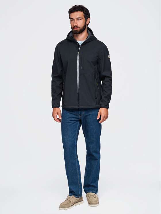 Ombre Ombre Kurtka przejściowa OM-JANP-0292 Czarny Regular Fit