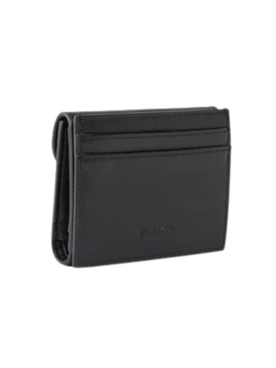 PINKO PINKO Πορτοφόλι SADDLE WALLET VITELLO MORBIDO Μαύρο