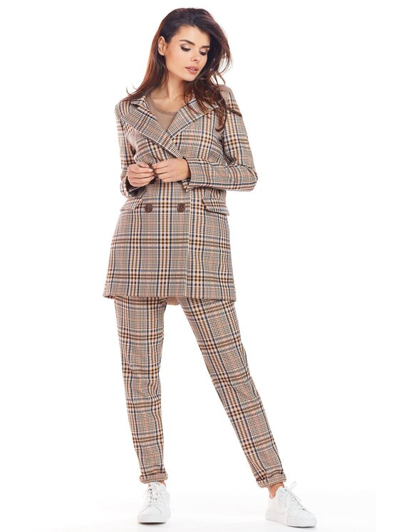 Awama Awama Giacca da abito A364 Marrone Basic Fit