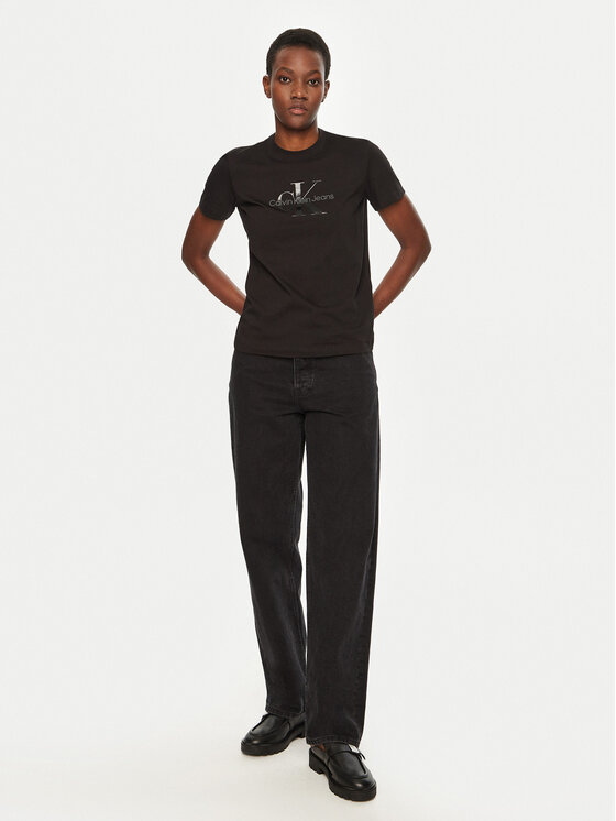 Calvin Klein Jeans Calvin Klein Jeans T-krekls J20J224983 Melns Regular Fit