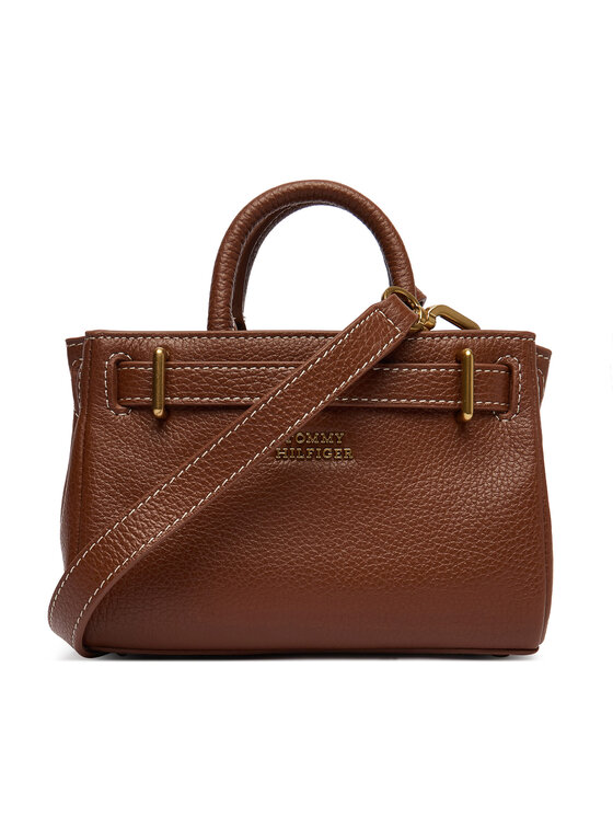 Tommy Hilfiger Tommy Hilfiger Soma American Icon Micro Tote Leather AW0AW18167 Brūns
