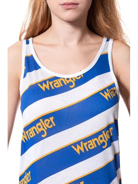 Wrangler Wrangler T-shirt B&Y ALLOVER TANK Blu Regular Fit