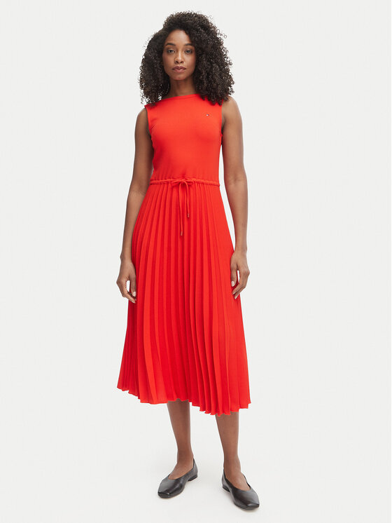 Tommy Hilfiger Rochie de zi WW0WW49312 Roșu Regular Fit