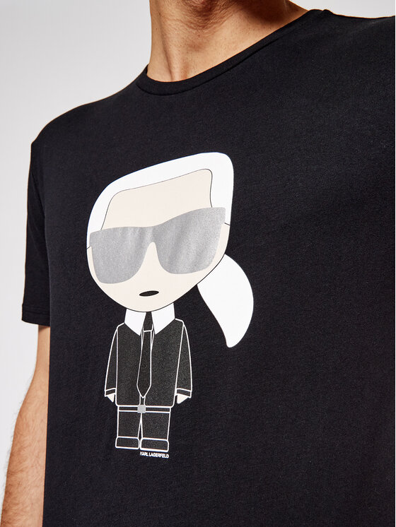 KARL LAGERFELD KARL LAGERFELD Футболка Crewneck 755061 511251 Чорний Regular Fit