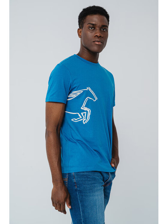 Mustang Mustang T-Shirt Style Austin Niebieski Regular Fit