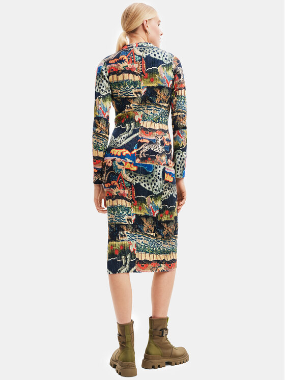 Desigual Desigual Každodenné šaty 23WWVF15 Farebná Slim Fit