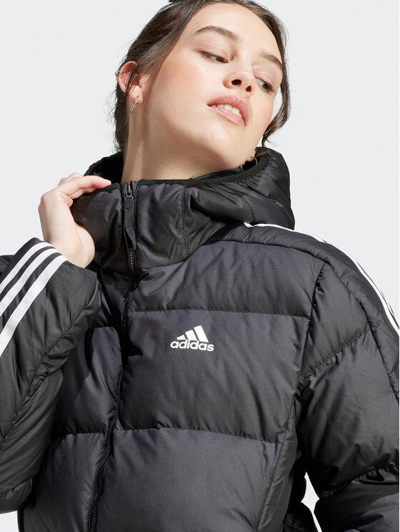 adidas adidas Vatovaná bunda Essentials 3-Stripes Mid Down HZ8483 Černá Regular Fit