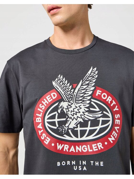 Wrangler Wrangler T-Shirt Americana Tee Czarny Regular Fit