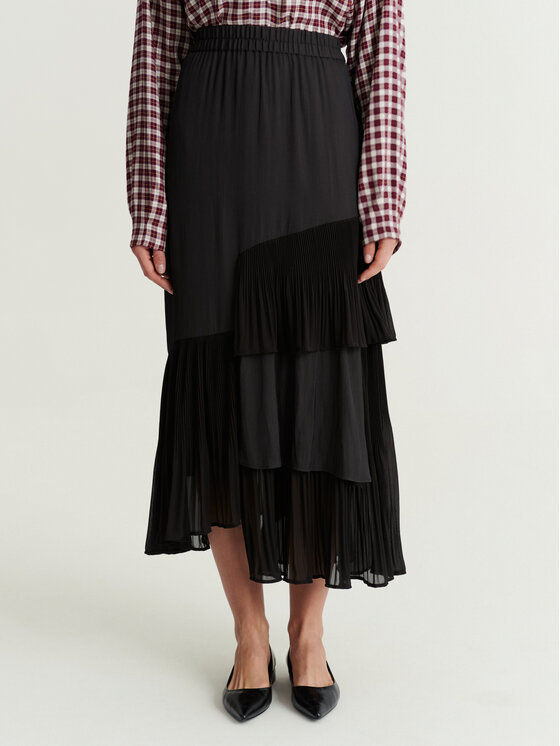 TATUUM TATUUM Midi sukně FALBI Hnědá Flare Fit