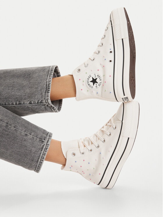 Converse Converse Кеди Chuck Taylor All Star Lift Platform Mini Studs A19140C Écru
