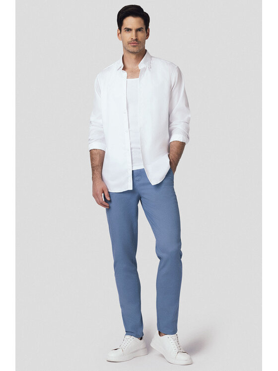 Lancerto Lancerto Chinosy Mikkeli SP082125000006 Niebieski Slim Fit