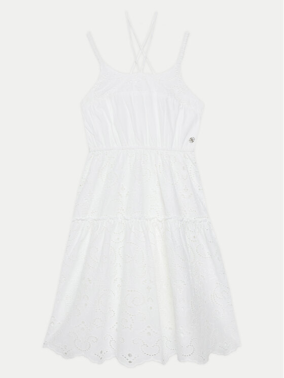 Guess Vestito da giorno J5GK30 WH7D0 Bianco Regular Fit, taglia : 16Y