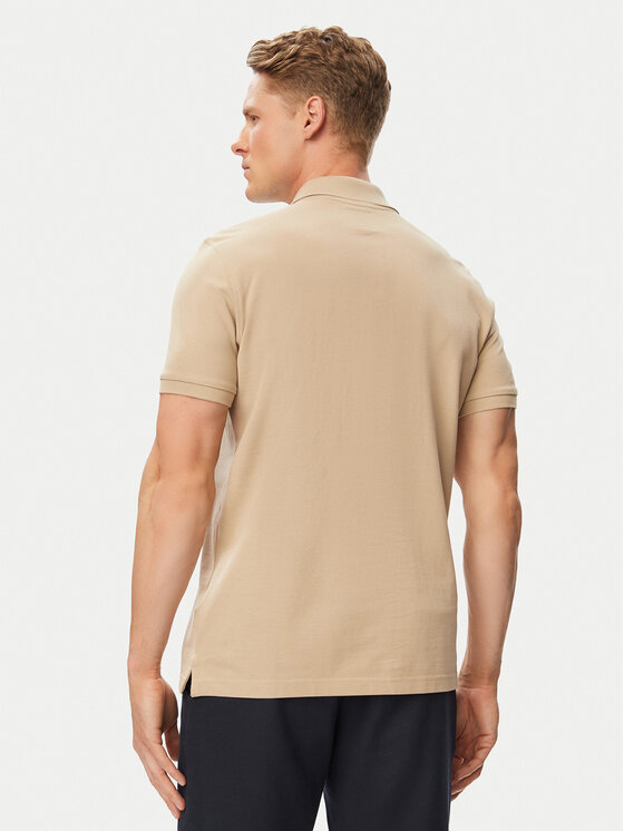 Beverly Hills Polo Club Beverly Hills Polo Club Тениска с яка и копчета P-SS26M-P450124 Бежов Regular Fit