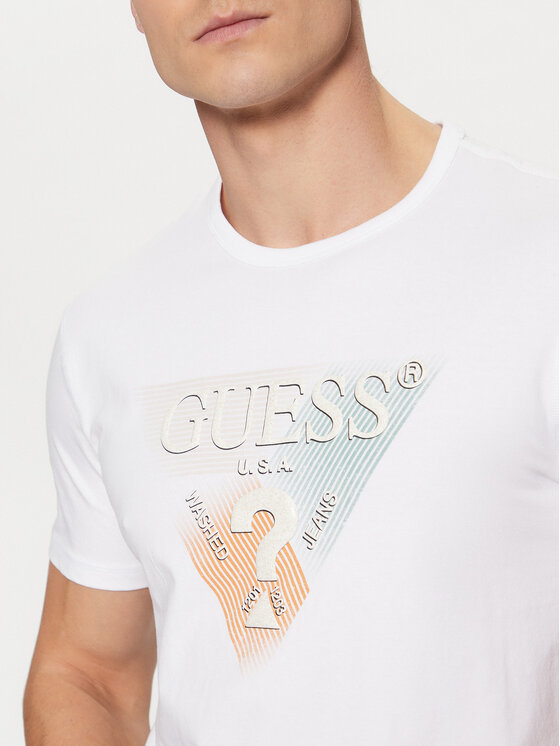 Guess Guess Тишърт M5RI14 J1314 Бял Slim Fit