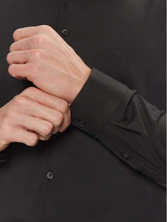 Calvin Klein Calvin Klein Hemd Performance Solid Slim Shirt K10K114324 Schwarz Regular Fit